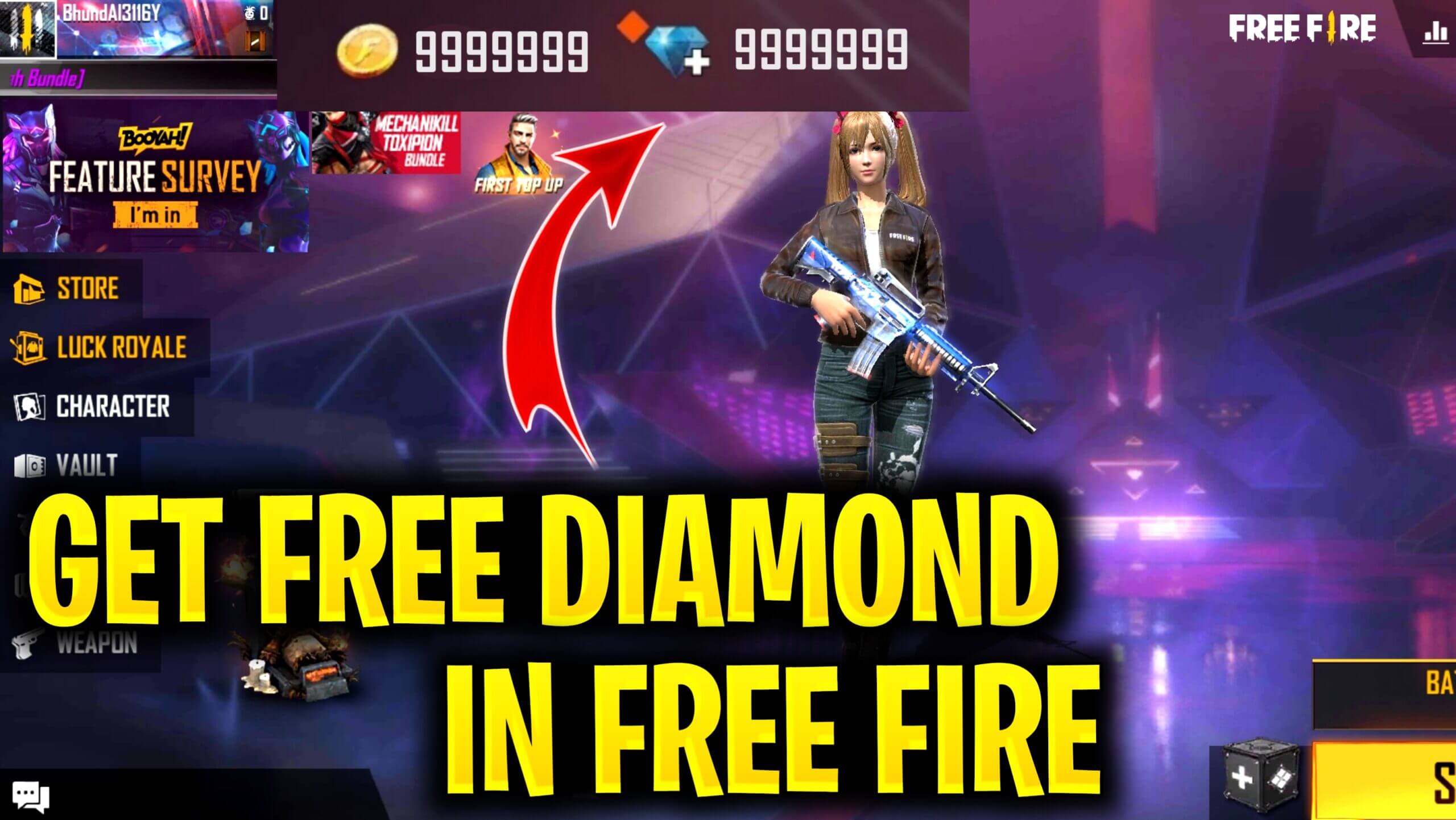 how to get free diamonds in free fire